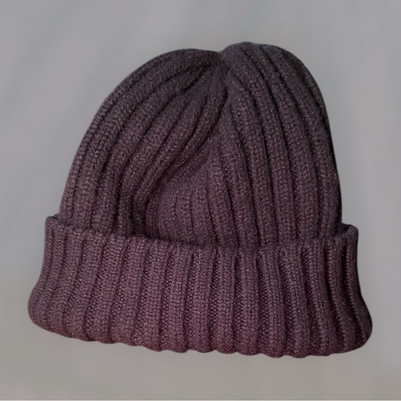 Fedeli 100% Italian Cashmere Blue Ribbed Beanie Like New - Picture 1 of 8